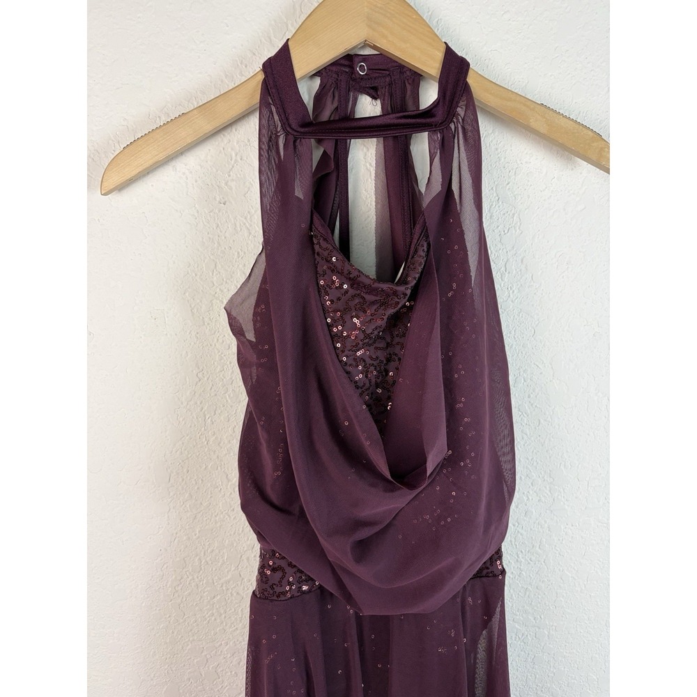 WEISSMAN Dance costume mesh dress leotard LA adult L Maxi Purple 14155 - Picture 5 of 9